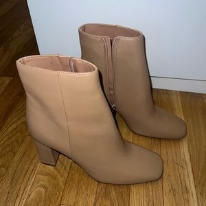 Beige heeled booties brand new!